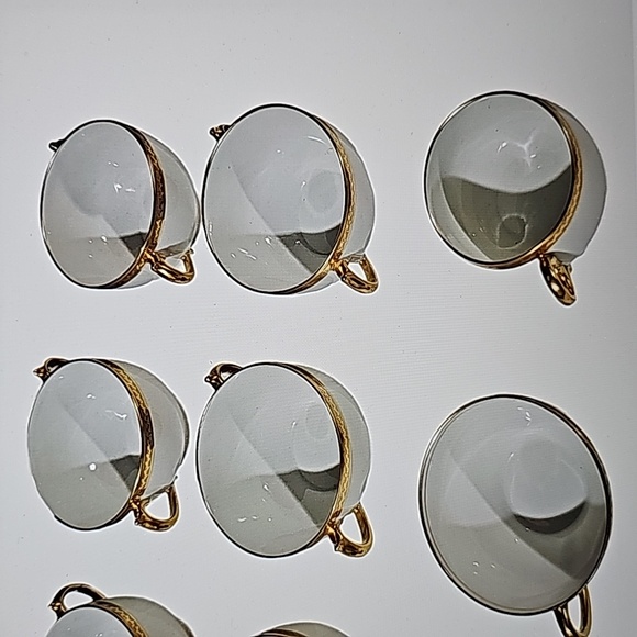 Haviland Limoges France Coffee Tea Cups Gold Silver Anniversary 11 pcs - Picture 9 of 11